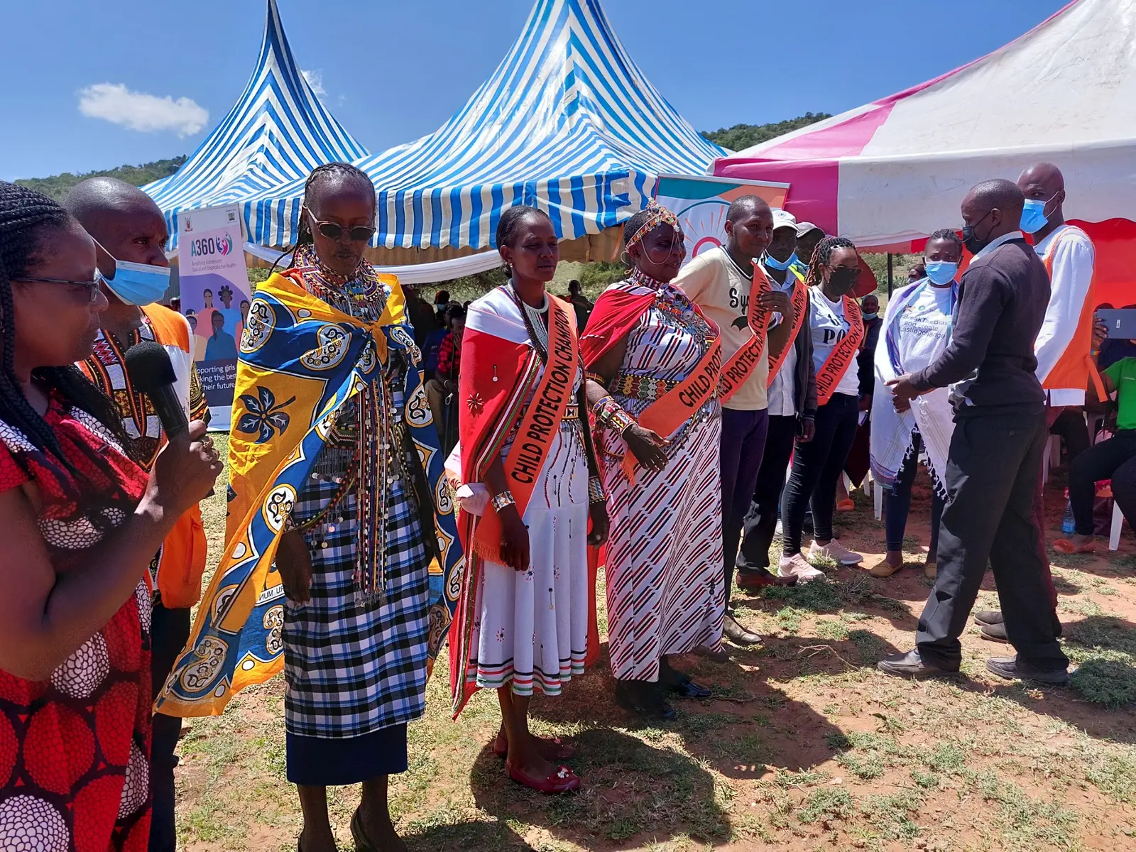 Child protection champions at a community event